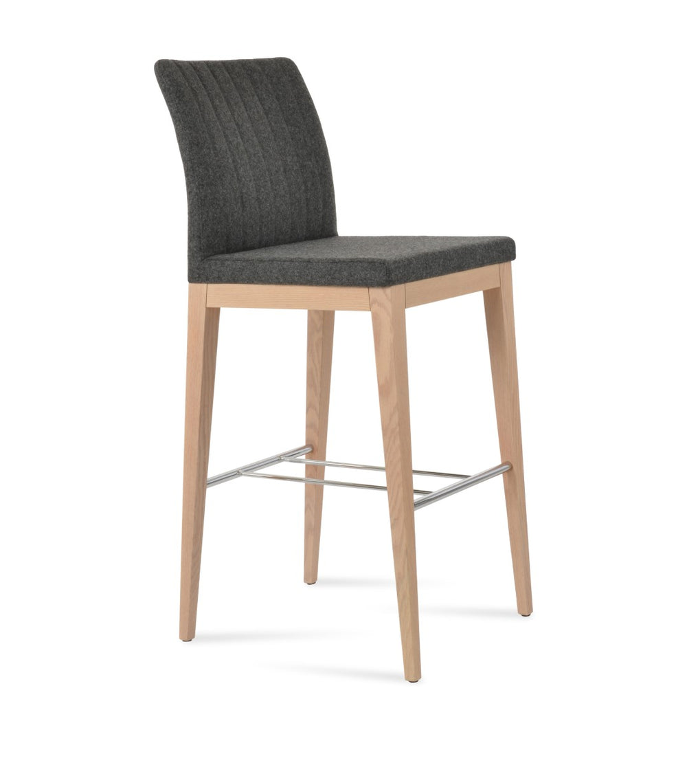 Soho Concept Zeyno Stylish Counter Barstools In Camira Blazer Wool With 10-year Guarantee & Custom Finishes Ash,Natural,Chrome,Dark Grey  Soho-concept-dining-chair-07344