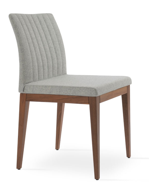 Soho Concept Zeyno Wood Dining Chair With Camira Blazer Wool Fabric – Elegant, Durable, 10-year Guarantee! Walnut,Silver  Soho-concept-dining-chair-06566