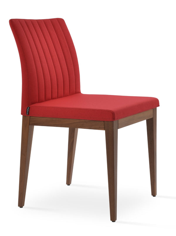 Soho Concept Zeyno Elegant Wood Dining Chair - Luxurious Upholstery In Boucle, Velvet, Nubuck, 10-year Warranty Walnut,Red  Soho-concept-dining-chair-06564