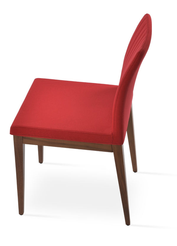 Soho Concept Zeyno Elegant Wood Dining Chair - Luxurious Upholstery In Boucle, Velvet, Nubuck, 10-year Warranty Walnut,Red  Soho-concept-dining-chair-06564