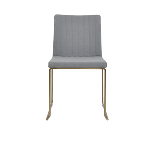 Soho Concept Zeyno Wire Stackable Dining Chair With Soft Leatherette Upholstery & 2-year Guarantee, Grey Finish Brass,Grey  Soho-concept-dining-chair-06400