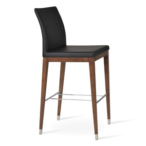 Soho Concept Zeyno Counter Wood Barstools & Counterstools - Stylish Leatherette, 2-year Guarantee, Versatile Finishes Walnut,Black  Soho-concept-dining-chair-07303