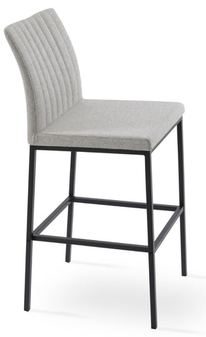 Soho Concept Zeyno Counter Chrome Barstools With Luxe Fabric Options & 10-year Warranty – Stylish & Durable! Black,Silver  Soho-concept-dining-chair-07296