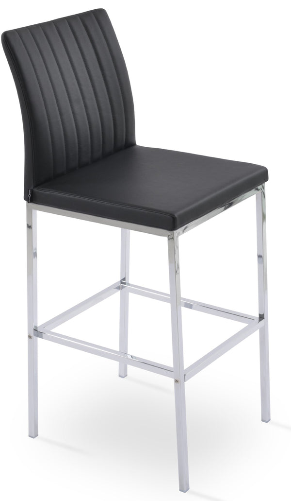 Soho Concept Zeyno Counter Chrome Barstools - Stylish Leatherette Seating, 2-year Guarantee, Soft Color Options Chrome,Black  Soho-concept-dining-chair-07294