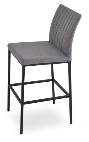 Soho Concept Zeyno Counter Chrome Barstools With Durable Camira Era Fabric - Stylish & Guaranteed Comfort! Black,Grey  Soho-concept-dining-chair-07297