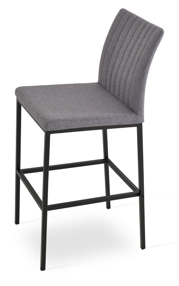 Soho Concept Zeyno Counter Chrome Barstools With Durable Camira Era Fabric - Stylish & Guaranteed Comfort! Black,Grey  Soho-concept-dining-chair-07297