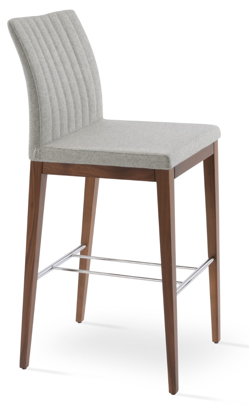 Soho Concept Zeyno Counter Wood Barstools & Counterstools - Durable Wool Fabric, 10-year Guarantee, Stylish Finish Walnut,Silver  Soho-concept-dining-chair-07301