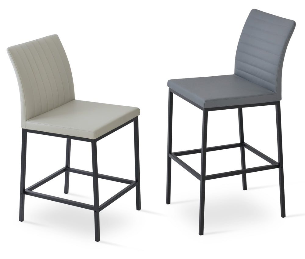 Soho Concept Zeyno Counter Chrome Barstools - Stylish Leatherette Seating, 2-year Guarantee, Soft Color Options Black,White  Soho-concept-dining-chair-07311