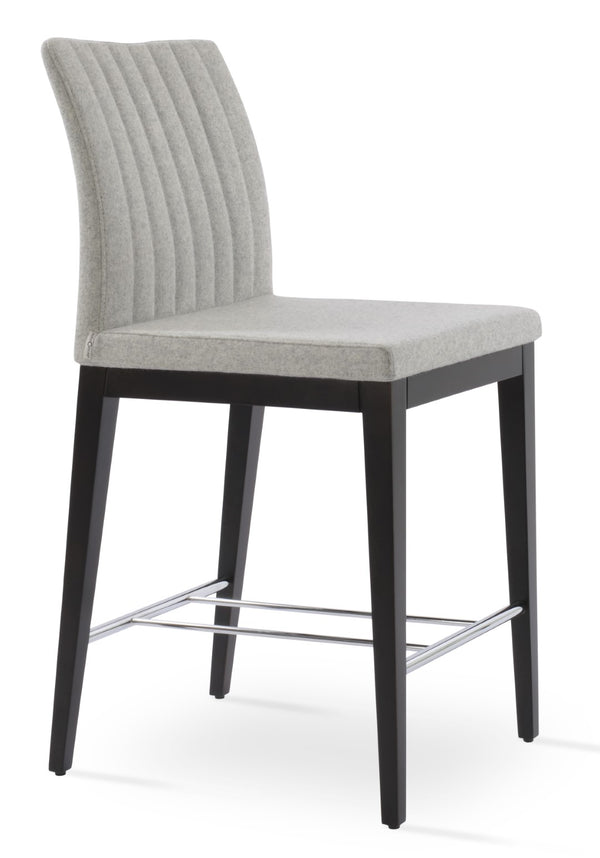 Soho Concept Zeyno Counter Wood Barstools & Counterstools - Durable Wool Fabric, 10-year Guarantee, Stylish Finish Silver  Soho-concept-dining-chair-07316