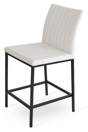 Soho Concept Zeyno Counter Chrome Barstools - Stylish Leatherette Seating, 2-year Guarantee, Soft Color Options Black,White  Soho-concept-dining-chair-07311