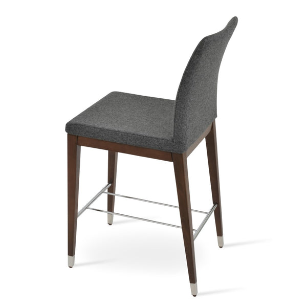 Soho Concept Zeyno Stylish Counter Barstools In Camira Blazer Wool With 10-year Guarantee & Custom Finishes Chrome,Dark Grey  Soho-concept-dining-chair-07312
