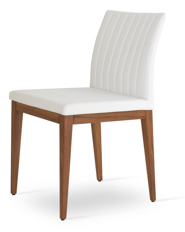 Soho Concept Zeyno Elegant Wood Dining Chair - Luxurious Upholstery In Boucle, Velvet, Nubuck, 10-year Warranty Walnut,White  Soho-concept-dining-chair-06407