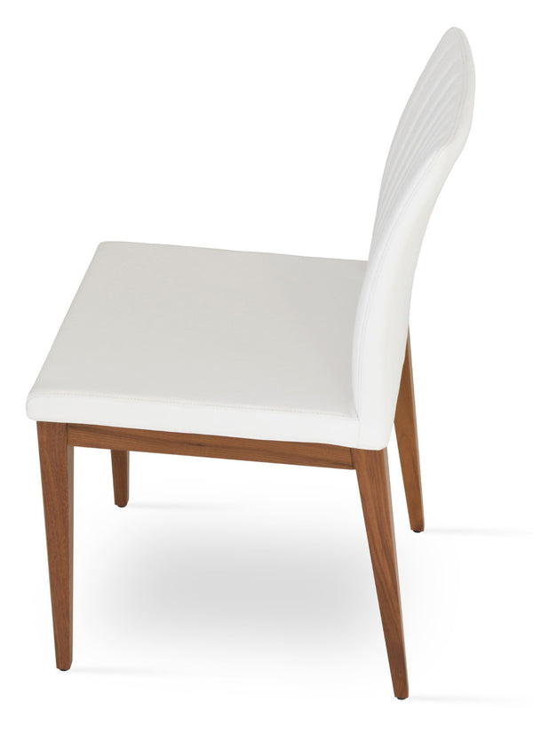 Soho Concept Zeyno Elegant Wood Dining Chair - Luxurious Upholstery In Boucle, Velvet, Nubuck, 10-year Warranty Walnut,White  Soho-concept-dining-chair-06407