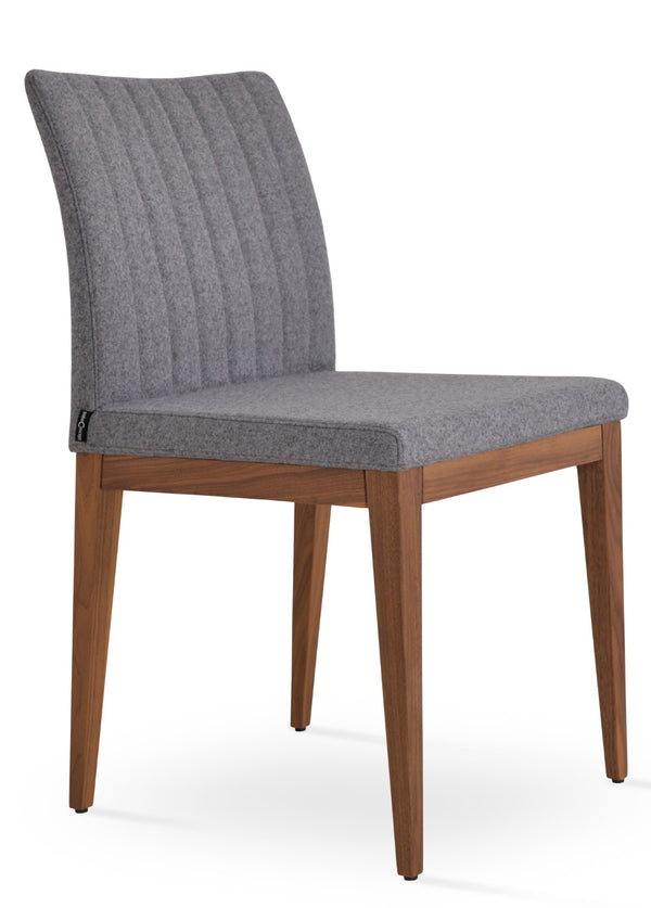 Soho Concept Zeyno Wood Dining Chair With Camira Blazer Wool Fabric – Elegant, Durable, 10-year Guarantee! Walnut,Grey  Soho-concept-dining-chair-06420