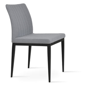 Soho Concept Zeyno Mw Dining Chair In Camira Yoredale Boucle Fabric & Genuine Leather – 10-year Guarantee, Stylish Design Black,Grey  Soho-concept-dining-chair-06425