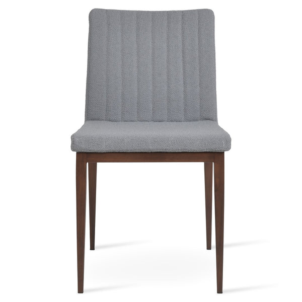 Soho Concept Zeyno Mw Dining Chair In Camira Yoredale Boucle Fabric & Genuine Leather – 10-year Guarantee, Stylish Design Walnut,Grey  Soho-concept-dining-chair-06426