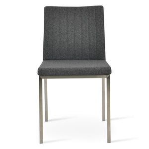 Soho Concept Zeyno Metal Dining Chair In Camira Blazer Wool Fabric - 10-year Guarantee, Stylish Chrome Finish Dark Grey,Chrome  Soho-concept-dining-chair-06437
