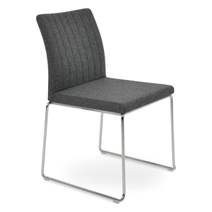 Soho Concept Zeyno Wire Stackable Dining Chair With Soft Leatherette Upholstery & 2-year Guarantee, Grey Finish Dark Grey,Chrome  Soho-concept-dining-chair-06440