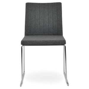 Soho Concept Zeyno Wire Stackable Dining Chair With Soft Leatherette Upholstery & 2-year Guarantee, Grey Finish Dark Grey,Chrome  Soho-concept-dining-chair-06428