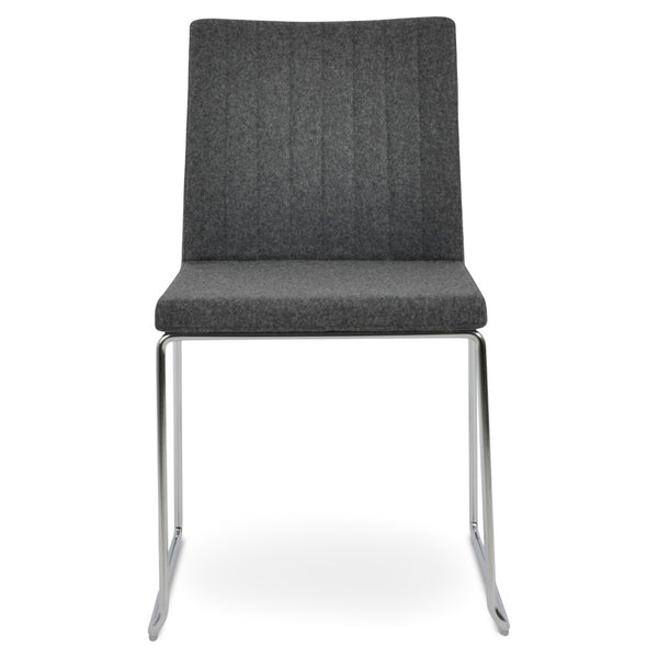 Soho Concept Zeyno Wire Stackable Dining Chair With Soft Leatherette Upholstery & 2-year Guarantee, Grey Finish Dark Grey,Chrome  Soho-concept-dining-chair-06428