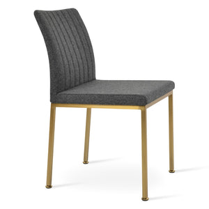 Soho Concept Zeyno Metal Dining Chair In Camira Blazer Wool Fabric - 10-year Guarantee, Stylish Chrome Finish Dark Grey,Brass,Gold  Soho-concept-dining-chair-06439