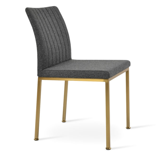 Soho Concept Zeyno Metal Dining Chair In Camira Blazer Wool Fabric - 10-year Guarantee, Stylish Chrome Finish Dark Grey,Brass,Gold  Soho-concept-dining-chair-06439