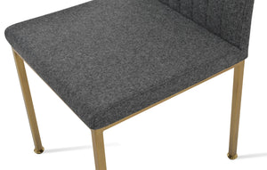 Soho Concept Zeyno Metal Dining Chair In Camira Blazer Wool Fabric - 10-year Guarantee, Stylish Chrome Finish Dark Grey,Brass,Gold  Soho-concept-dining-chair-06439