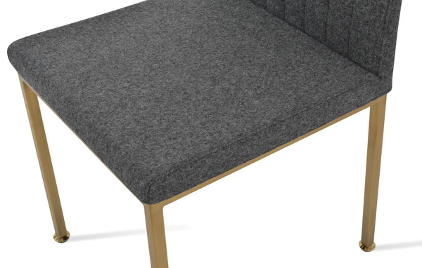 Soho Concept Zeyno Metal Dining Chair In Camira Blazer Wool Fabric - 10-year Guarantee, Stylish Chrome Finish Dark Grey,Brass,Gold  Soho-concept-dining-chair-06439