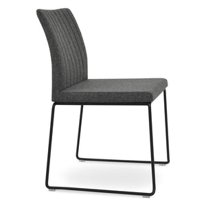 Soho Concept Zeyno Wire Stackable Dining Chair With Soft Leatherette Upholstery & 2-year Guarantee, Grey Finish Dark Grey,Black  Soho-concept-dining-chair-06430