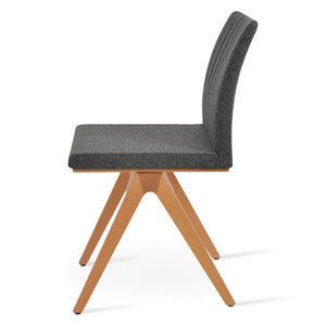 Soho Concept Zeyno Fino Wood Dining Chair - Elegant Camira Blazer Wool, 10-year Guarantee, Dark Grey Finish Dark Grey  Soho-concept-dining-chair-06431
