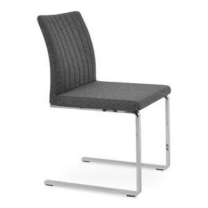 Soho Concept Zeyno Flat Chair - Stylish Dark Grey Dining Chair With Chrome Base & 10-year Guarantee For Comfort Dark Grey,Chrome  Soho-concept-dining-chair-06432