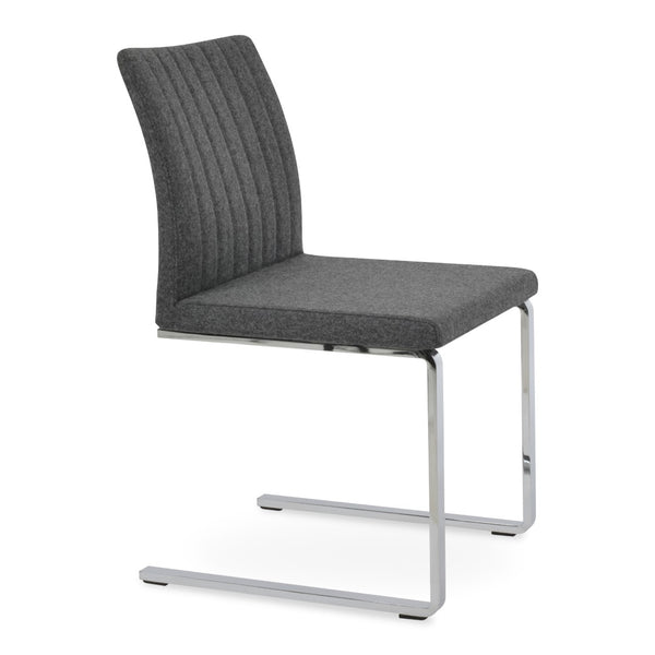 Soho Concept Zeyno Flat Chair - Stylish Dark Grey Dining Chair With Chrome Base & 10-year Guarantee For Comfort Dark Grey,Chrome  Soho-concept-dining-chair-06432