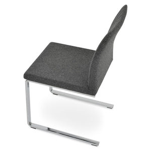 Soho Concept Zeyno Flat Chair - Stylish Dark Grey Dining Chair With Chrome Base & 10-year Guarantee For Comfort Dark Grey,Chrome  Soho-concept-dining-chair-06432