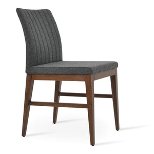 Soho Concept Zeyno Wood Dining Chair With Camira Blazer Wool Fabric – Elegant, Durable, 10-year Guarantee! Dark Grey  Soho-concept-dining-chair-06444