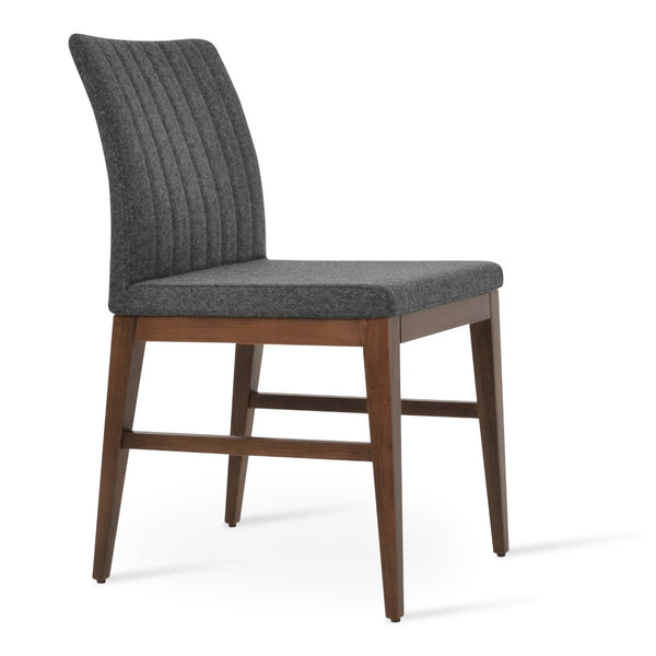 Soho Concept Zeyno Wood Dining Chair With Camira Blazer Wool Fabric – Elegant, Durable, 10-year Guarantee! Dark Grey  Soho-concept-dining-chair-06444