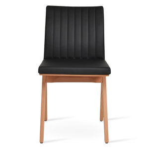 Soho Concept Zeyno Fino Wood Dining Chair - Durable Leatherette, Natural Or Walnut Finish, 2-year Warranty! Natural,Black  Soho-concept-dining-chair-06451