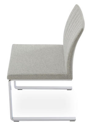 Soho Concept Zeyno Flat Chair - Stylish Dark Grey Dining Chair With Chrome Base & 10-year Guarantee For Comfort Chrome,Silver  Soho-concept-dining-chair-06459