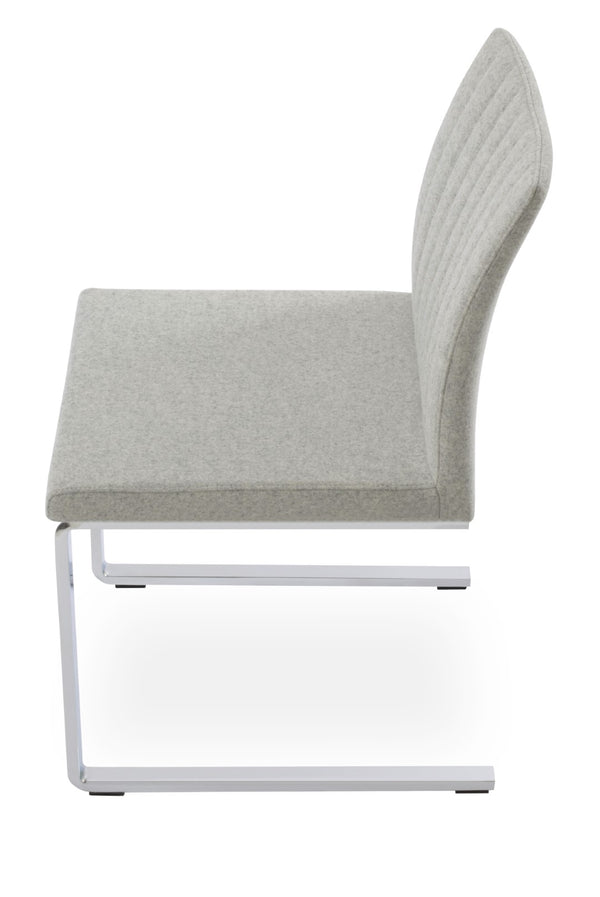 Soho Concept Zeyno Flat Chair - Stylish Dark Grey Dining Chair With Chrome Base & 10-year Guarantee For Comfort Chrome,Silver  Soho-concept-dining-chair-06459