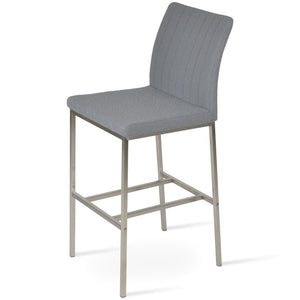 Soho Concept Zeyno Metal Barstools & Counterstools In Genuine Leather - Stylish Grey, 10-year Guarantee, Durable Design Grey  Soho-concept-dining-chair-07322