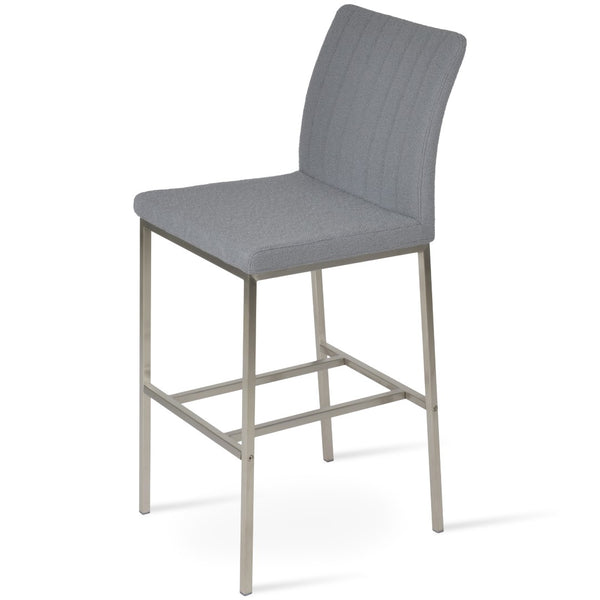 Soho Concept Zeyno Metal Barstools & Counterstools In Genuine Leather - Stylish Grey, 10-year Guarantee, Durable Design Grey  Soho-concept-dining-chair-07322
