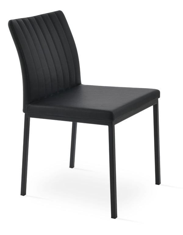 Soho Concept Zeyno Metal Dining Chair In Soft Black Leatherette With 2-year Guarantee And Stylish Base Finishes Black  Soho-concept-dining-chair-06466