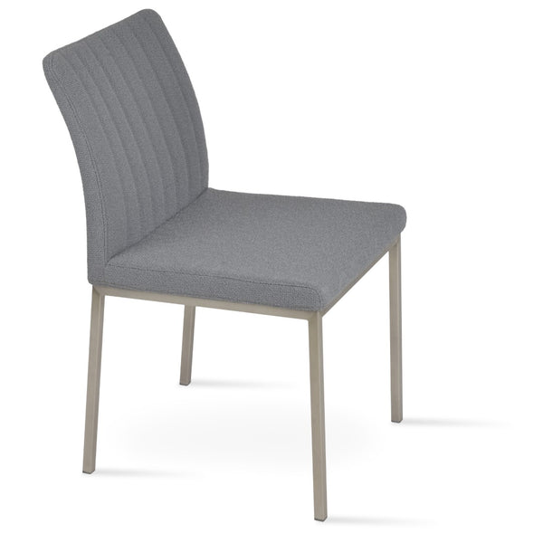 Soho Concept Zeyno Metal Dining Chair - Elegant Camira Yoredale Boucle & Genuine Leather, 10-year Guarantee! Grey  Soho-concept-dining-chair-06473