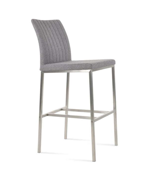 Soho Concept Zeyno Stylish Metal Barstools & Counterstools - 10-year Guarantee, Luxurious Camira Blazer Wool Fabric Grey  Soho-concept-dining-chair-07318