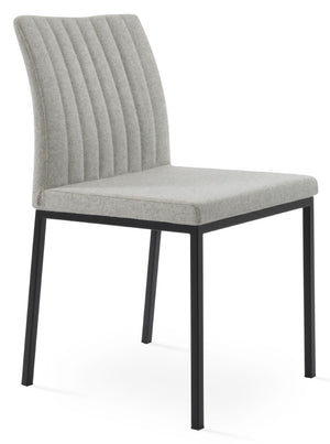 Soho Concept Zeyno Metal Dining Chair In Camira Blazer Wool Fabric - 10-year Guarantee, Stylish Chrome Finish Black,Silver  Soho-concept-dining-chair-06475