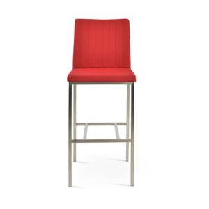 Soho Concept Zeyno Chic Metal Barstools & Counterstools – Stylish Boucle, Velvet & Nubuck Fabrics, 10-year Guarantee Red  Soho-concept-dining-chair-07321