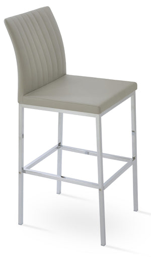 Soho Concept Zeyno Counter Chrome Barstools With Luxe Fabric Options & 10-year Warranty – Stylish & Durable! Chrome,Light Grey  Soho-concept-dining-chair-07325