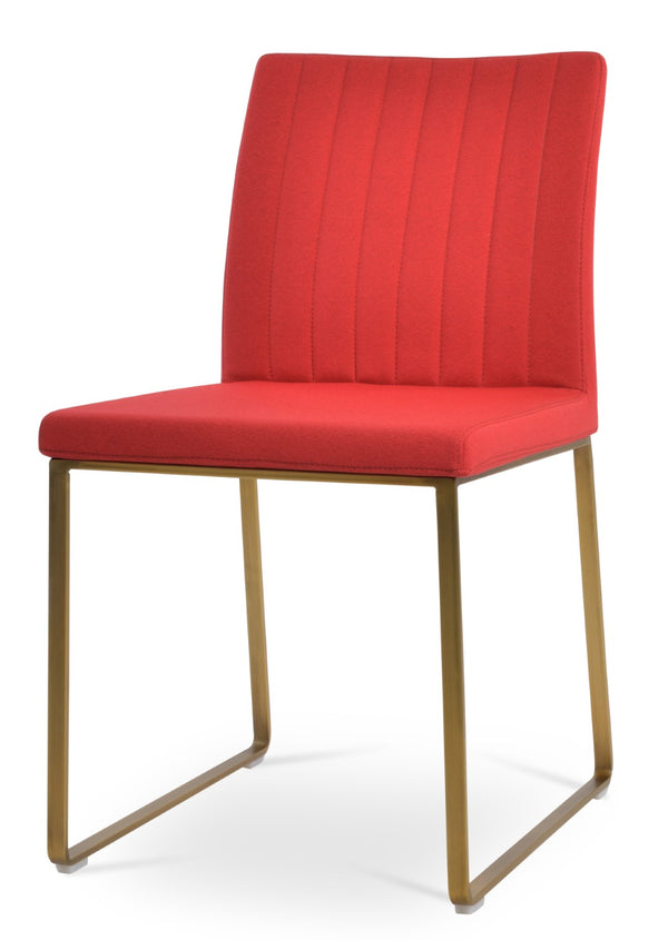 Soho Concept Zeyno Sled Dining Chair – Stylish Boucle, Velvet, Nubuck Upholstery With 10-year Guarantee & More! Red,Gold,Brass  Soho-concept-dining-chair-06494