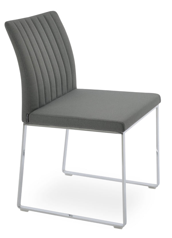 Soho Concept Zeyno Sled Dining Chair – Stylish Boucle, Velvet, Nubuck Upholstery With 10-year Guarantee & More! Chrome,Grey  Soho-concept-dining-chair-06501