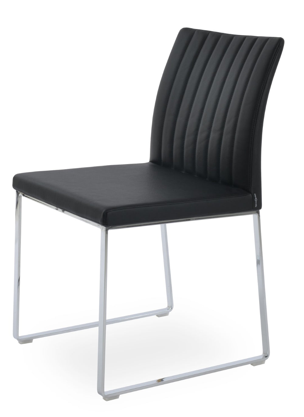 Soho Concept Zeyno Sled Dining Chair - Elegant Ppm-fr Leatherette, 2-year Warranty, Stylish Gold & Brass Finishes Chrome,Black  Soho-concept-dining-chair-06497