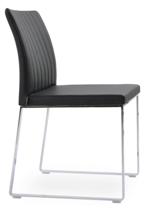 Soho Concept Zeyno Sled Dining Chair - Elegant Ppm-fr Leatherette, 2-year Warranty, Stylish Gold & Brass Finishes Chrome,Black  Soho-concept-dining-chair-06497